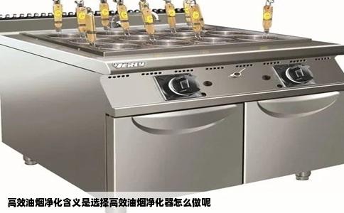 高效油烟净化含义是选择高效油烟净化器怎么做呢